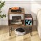 Mid-century Record Player Stand with Power Outlet and Vinyl Divider - 26" x 18" x 27" (L x W x H)